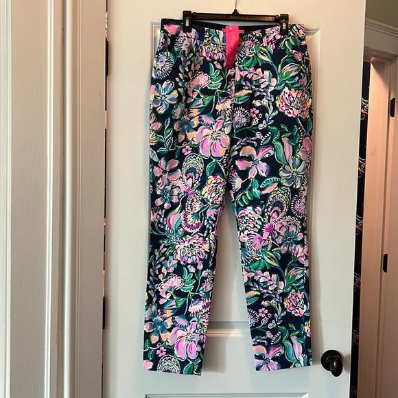 NWT Lilly Pulitzer Kelly Stretch Pant, size 14 High Tide Navy - Picture 4 of 5
